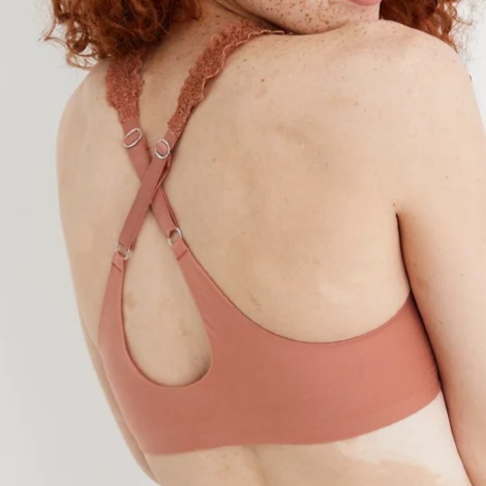 🏺AERIE REAL SUNNIE WIRELESS LIGHTLY LINED LACE STRAP BRA SIZE 36C - Picture 2 of 8